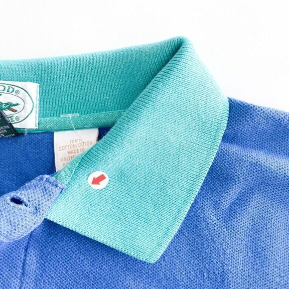 IZOD Lacoste Mens Polo Shirt Short Sleeve Colourblock Blue Red Green Size XL - Picture 6 of 6